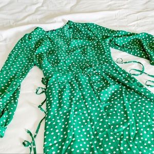 MADELAINE PETSCH Shein Collection Green Wrap Dress